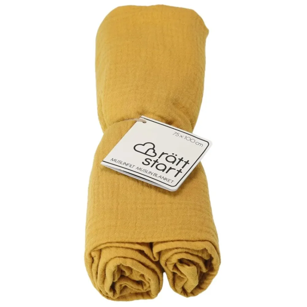 Rätt Start Muslinteppe, , Gult Best