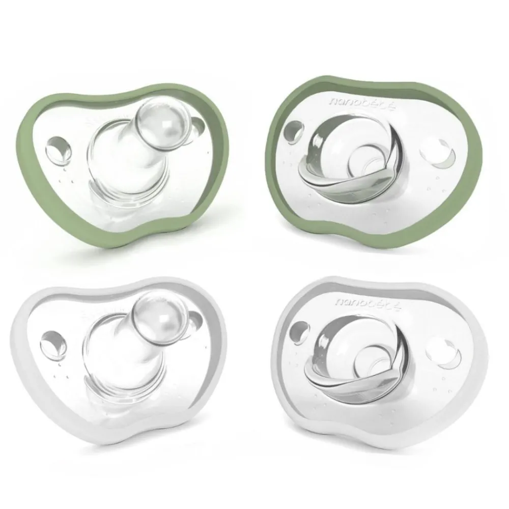 Narresmokk, Nanobébé, Flexy, Hvit + Sage - (0-3mnd) - 4pk Sale