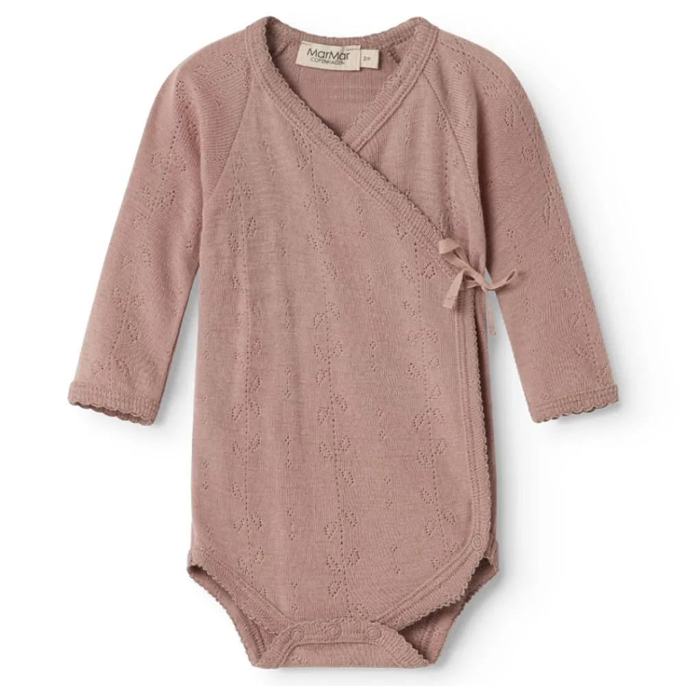 Marmar Omslagsbody, , Wool Pointelle, Belita, Burnt Rose Best