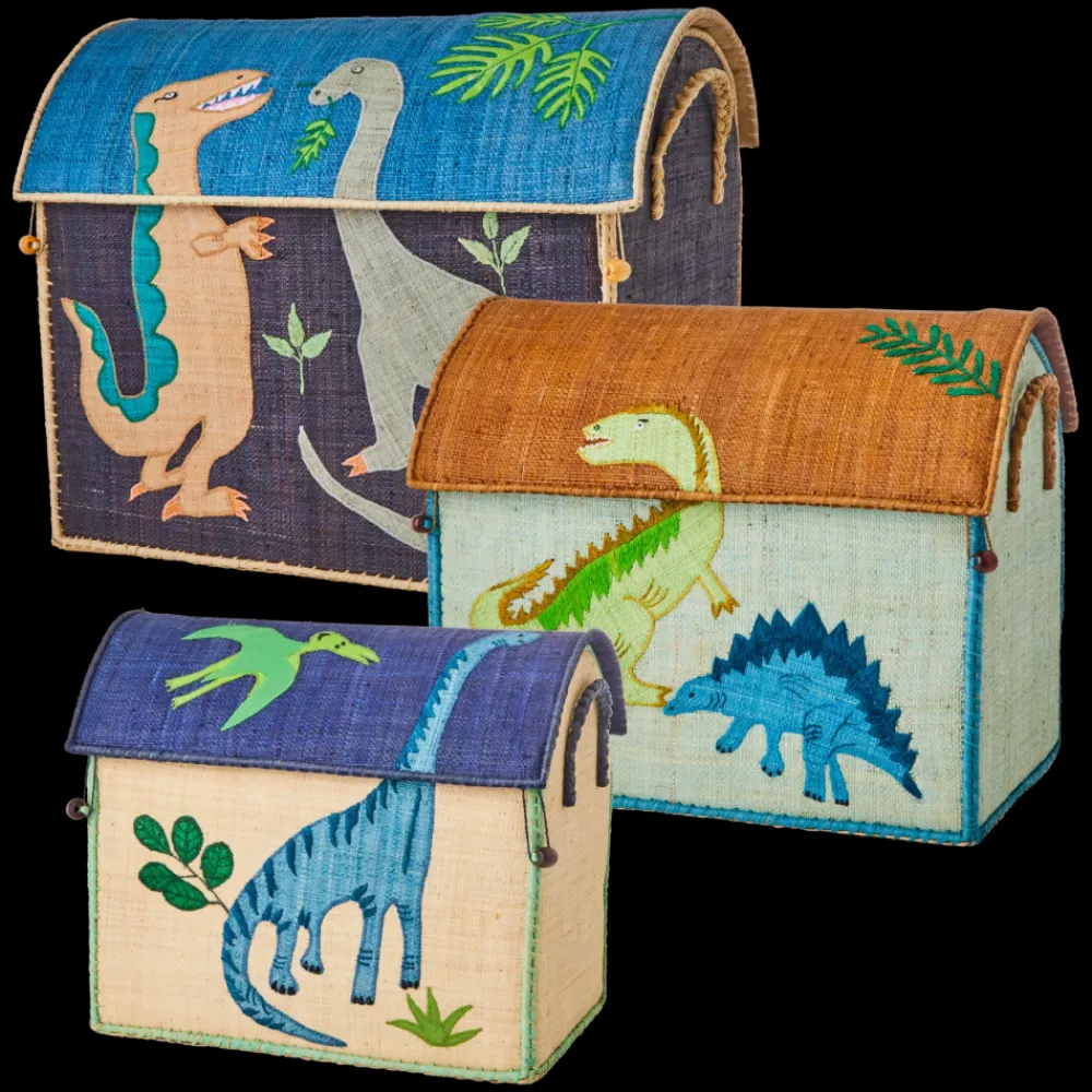 Rice Oppbevaringshus, Dinosaurmotiv (sett med 3),