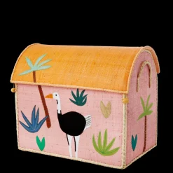 Rice Oppbevaringshus, Jungelmotiv i rosa (sett med 3), Online