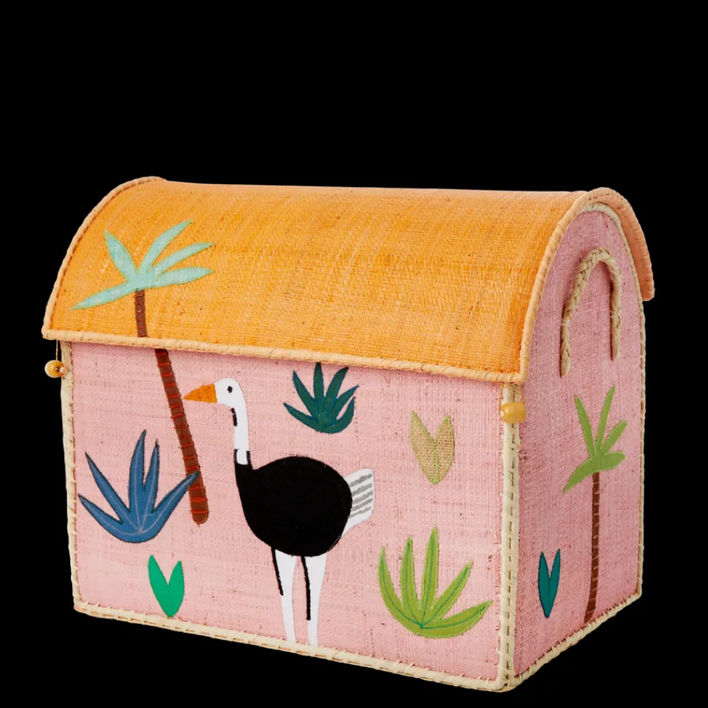 Rice Oppbevaringshus, Jungelmotiv i rosa (sett med 3), Online