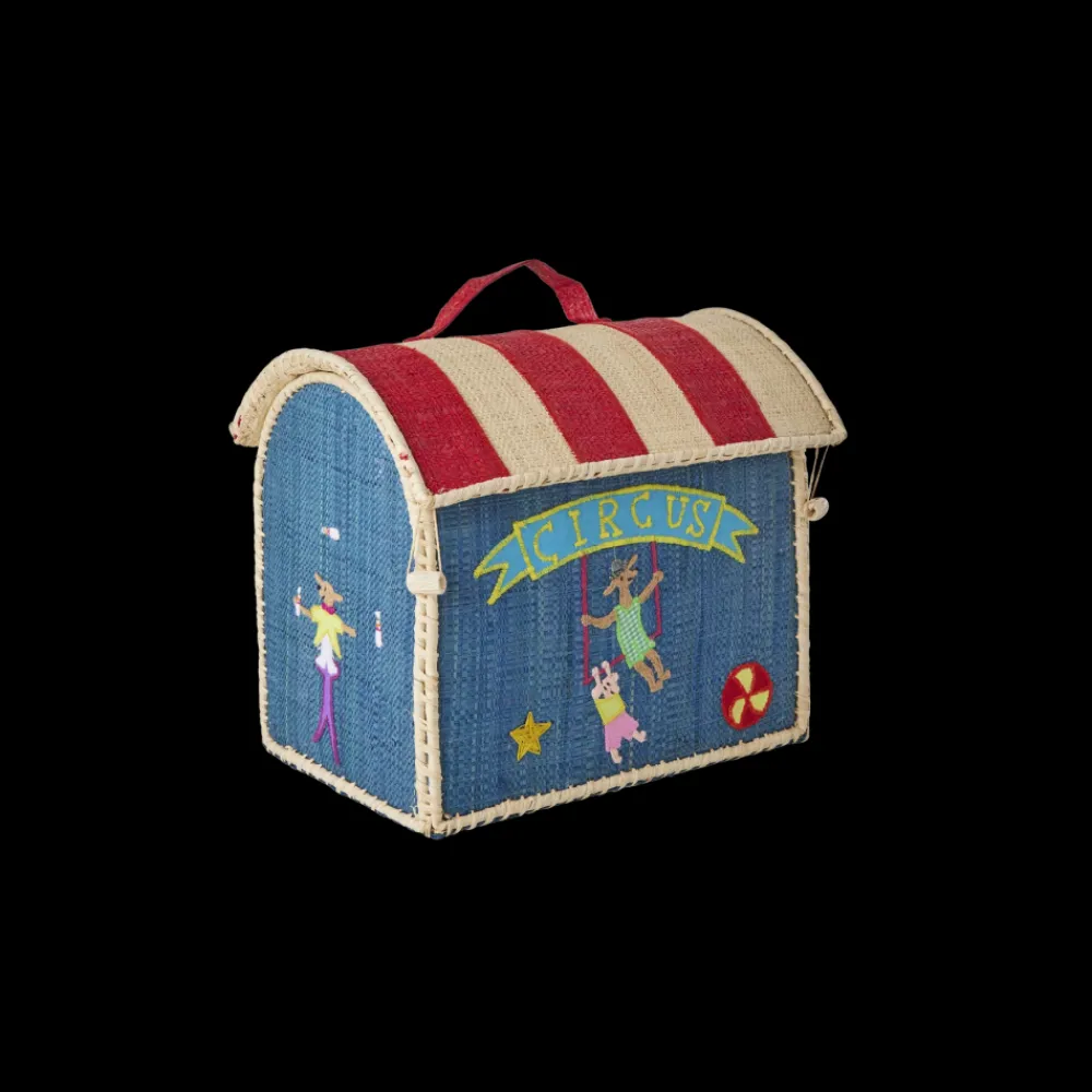 Rice Oppbevaringshus med sirkusmotiv i blå, Discount