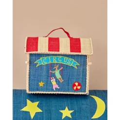 Rice Oppbevaringshus med sirkusmotiv i blå, Discount