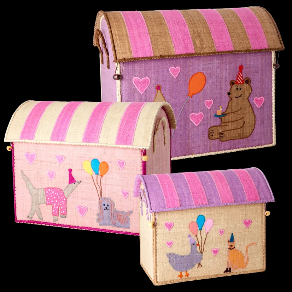 Rice Oppbevaringshus, Rosa dyrefest (sett med 3), Best