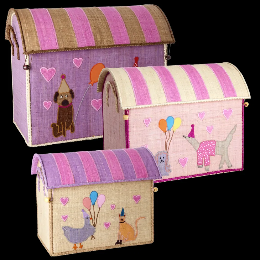 Rice Oppbevaringshus, Rosa dyrefest (sett med 3), Best