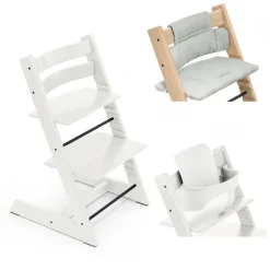 Stokke Pakke, Tripp Trapp, Hvit, Ink Baby Set + Stolpute, Nordic Grey Outlet