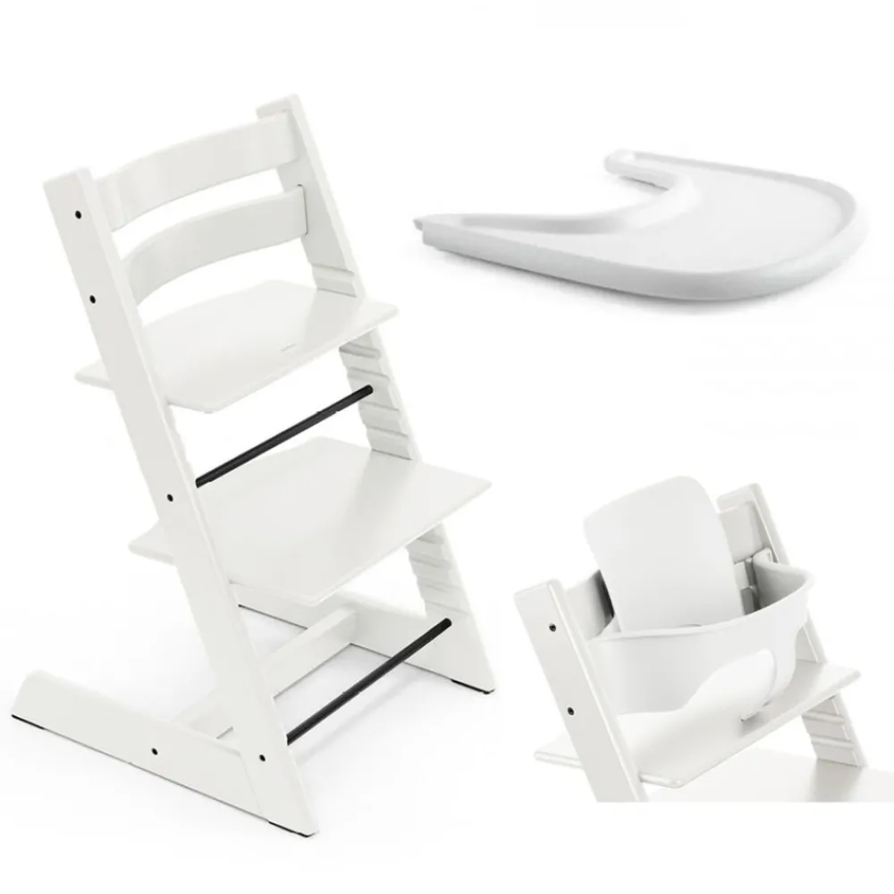 Stokke Pakke, Tripp Trapp, Ink Baby Set + Tray, Hvit Outlet