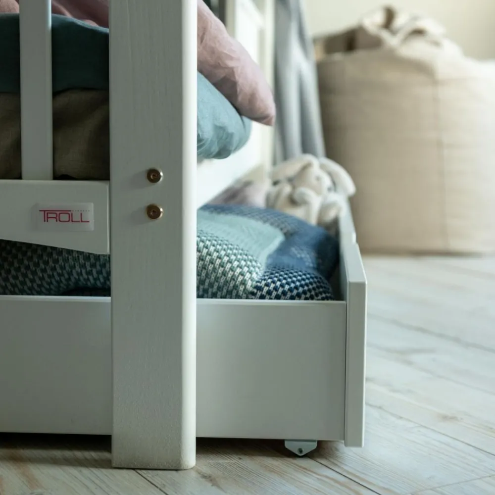 Sengeboks, Troll, 70x140 cm, Hvit Hot