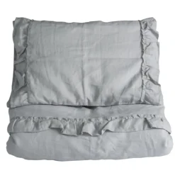 Sengesett, NG Baby, Lin Ruffle, Light Grey, 80x100/35x40cm Hot