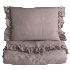 Sengesett, NG Baby, Lin Ruffle, Dusty Pink, 80x100/35x40cm Best