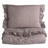 Sengesett, NG Baby, Lin Ruffle, Dusty Pink, 65x80/35x40cm