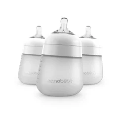 Silikontåteflaske (myk), Nanobébé, Flexy, Hvit 270 ml, 3pk Best