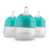 Silikontåteflaske (myk), Nanobébé, Flexy, Turkis, 150 ml, 3pk Hot