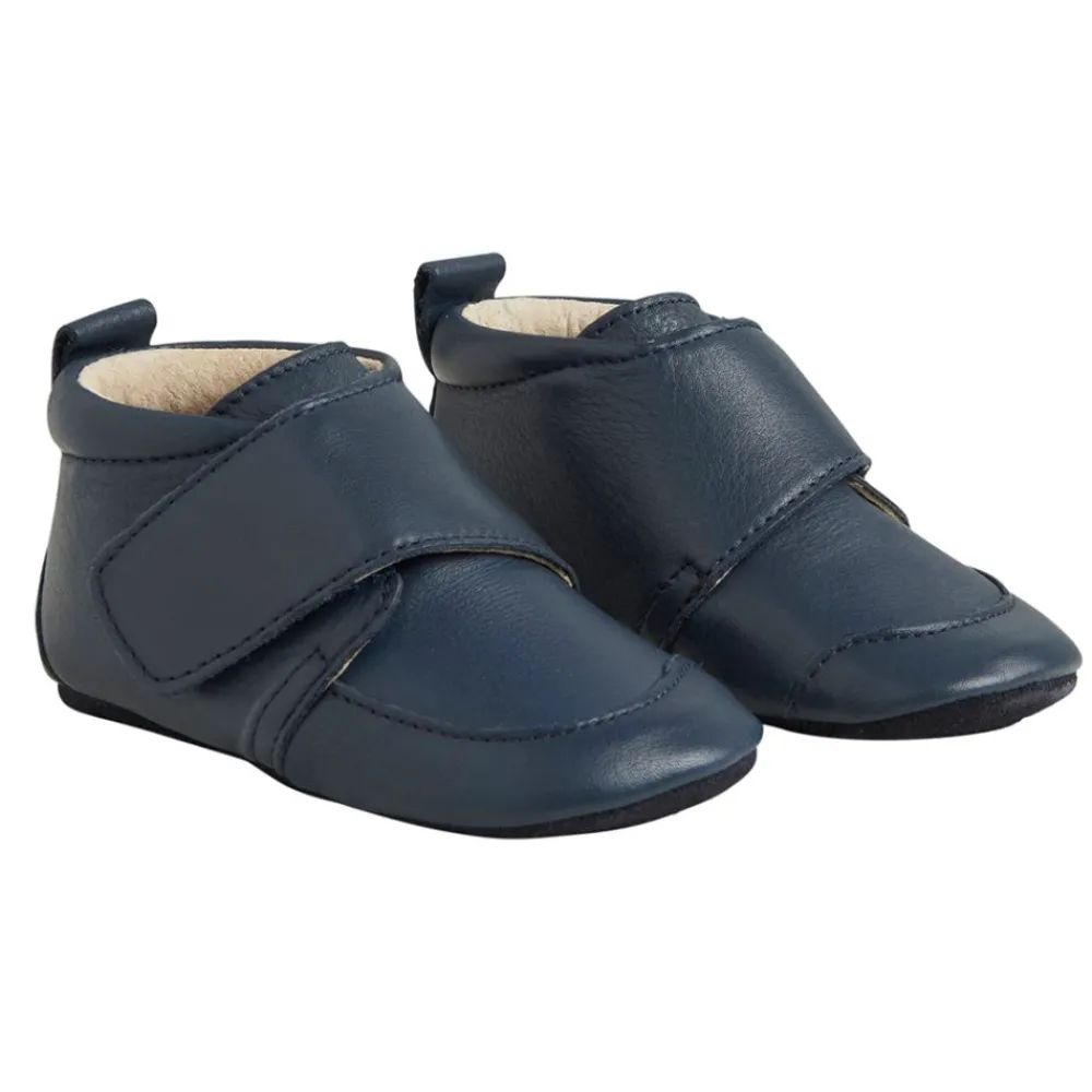 Skinntøffel m/borrelås, EnFant, Blå Online