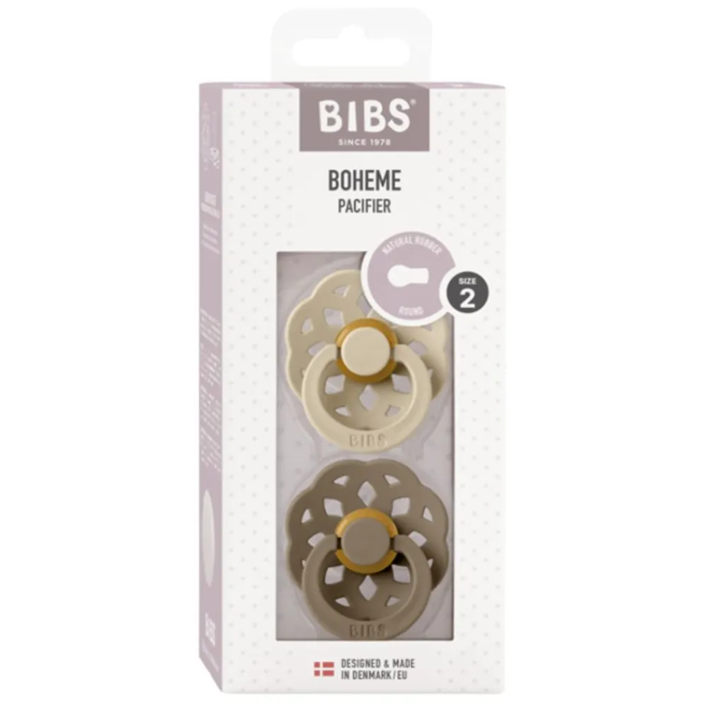 Bibs Smokk, , Boheme, Latex, Size 2, Vanilla/Dark Oak, 2pk New