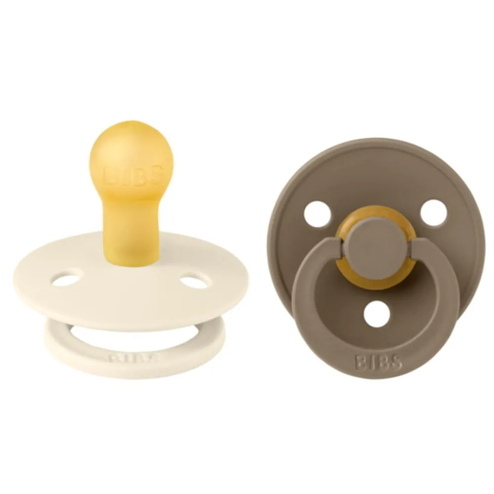 Bibs Smokk, , Latex, Size 1, Ivory/Dark Oak, 2pk