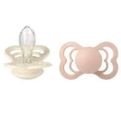 Bibs Smokk, , Supreme, Silicone, Size 2, Ivory/Blush, 2pk