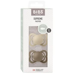 Bibs Smokk, , Supreme, Silicone, Size 1, Vanilla/Dark Oak, 2pk Sale