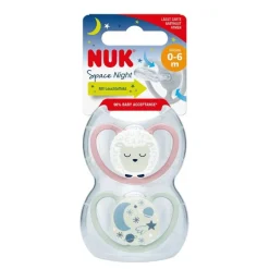 NUK Smokk, , Sheep, Night, Silikon 2pk, 0-6mnd