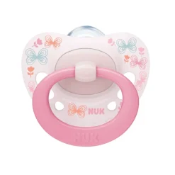 NUK Smokk, , Signature Silikon, Rosa/Grønn 6-18 mnd