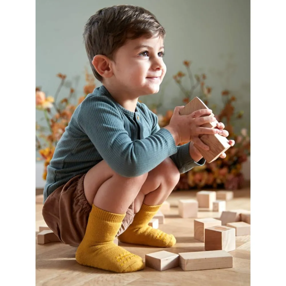 Gobabygo Sokker, , Bomull, Mustard Hot