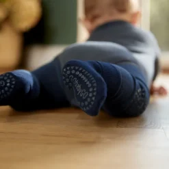 Gobabygo Strømpebukse, , Antiskli, Bambus, Navy Blue Sale