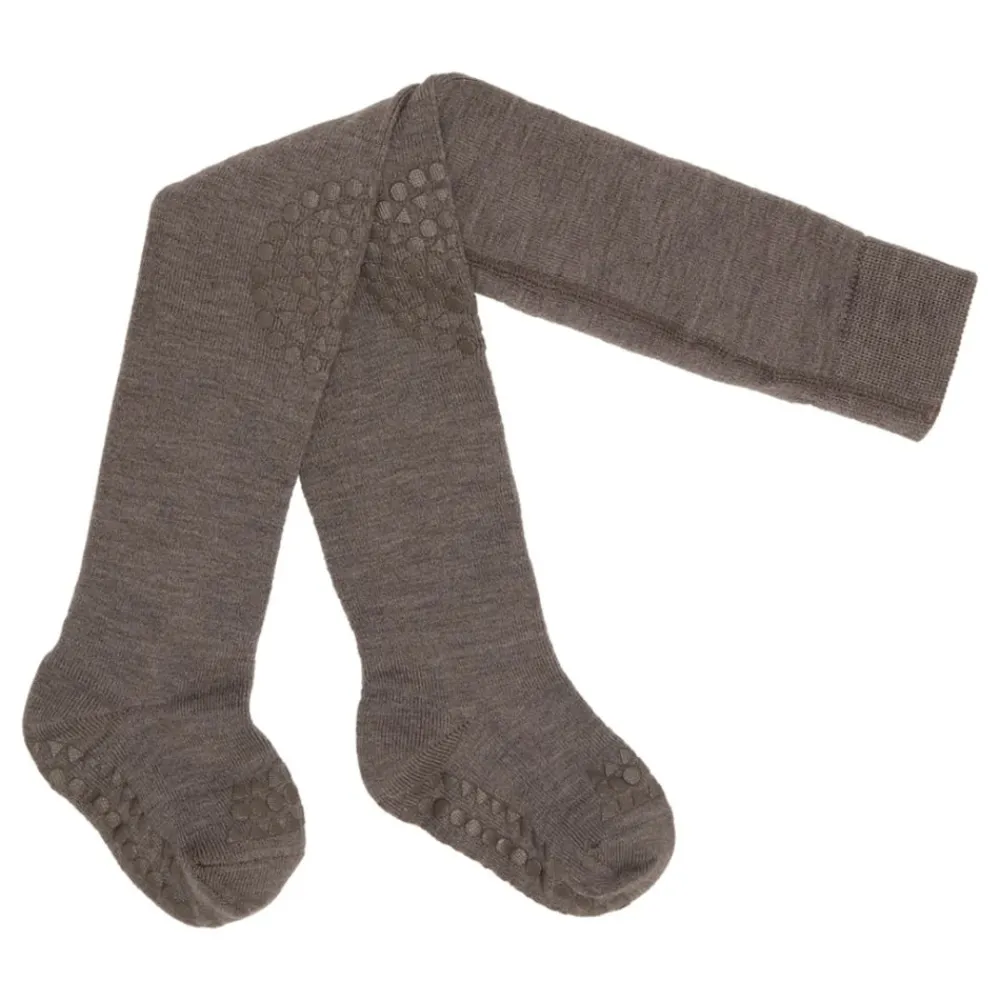 Gobabygo Strømpebukse, , Merinoull, Antiskli, Brown Melange Hot