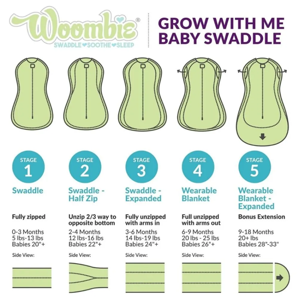Svøpeteppe, Woombie, Grow With Me, Lime Sorbet, 0-18 mnd Outlet