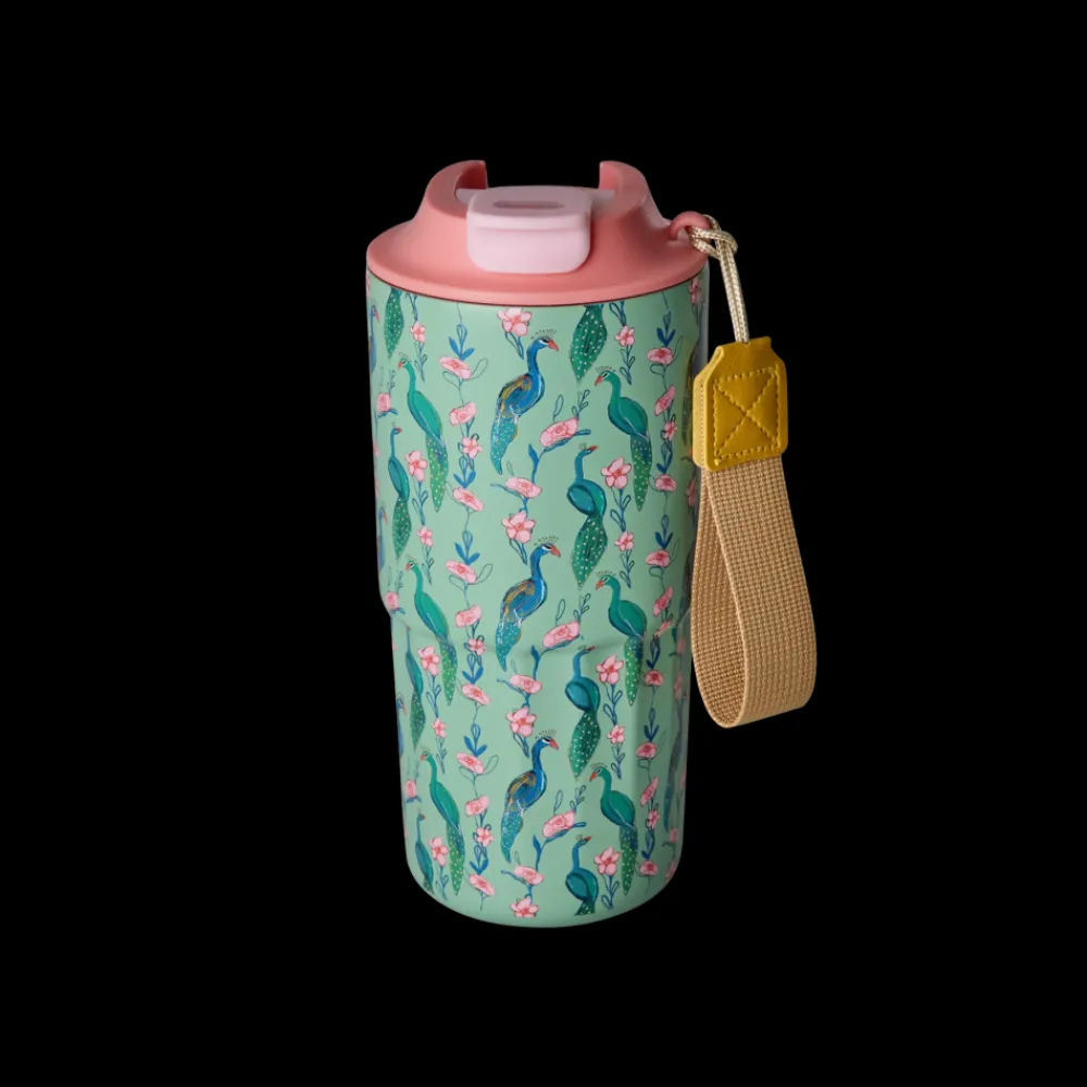 Rice Termokopp i rustfritt stål med påfuglmotiv 550 ml, Best