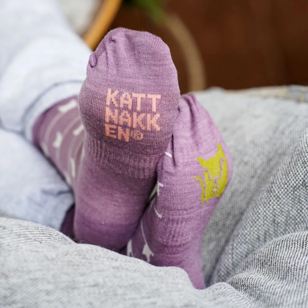 Kattnakken Ullsokk 3pk, , Fiol Sale