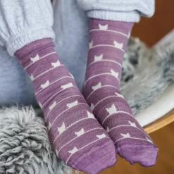 Kattnakken Ullsokk 3pk, , Fiol Sale