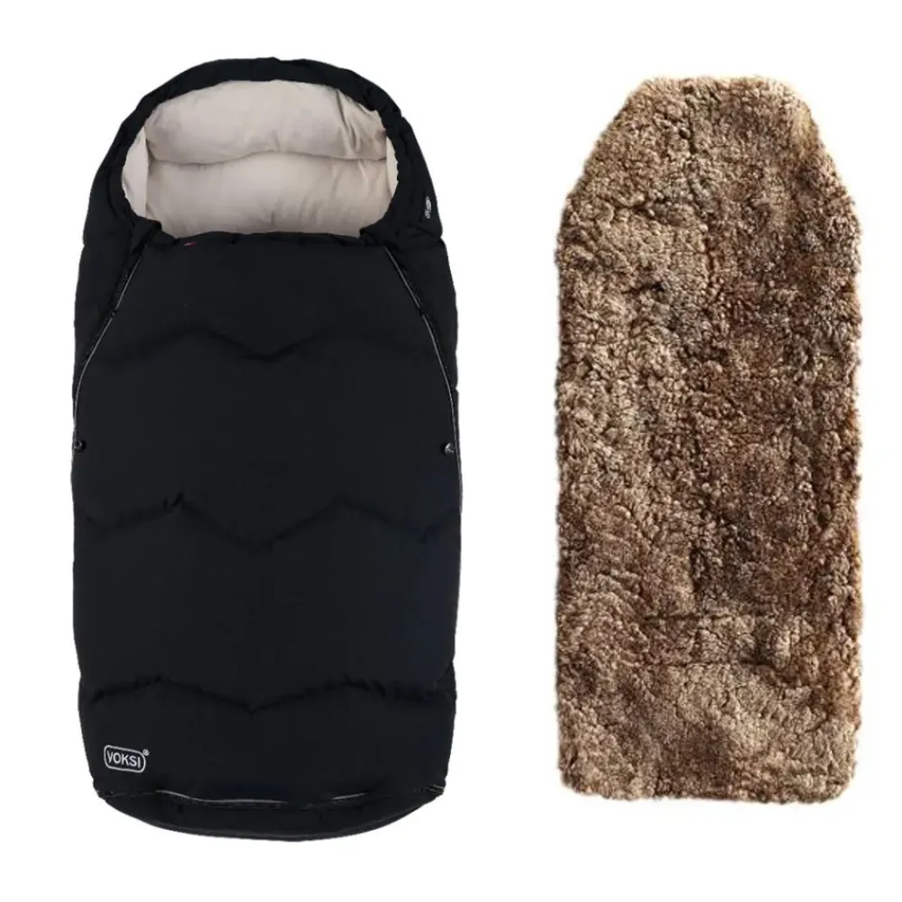 Voksi Vognpose, , Urban, Black HD Cream + Lammeskinn til vogn, Curled Sahara Online