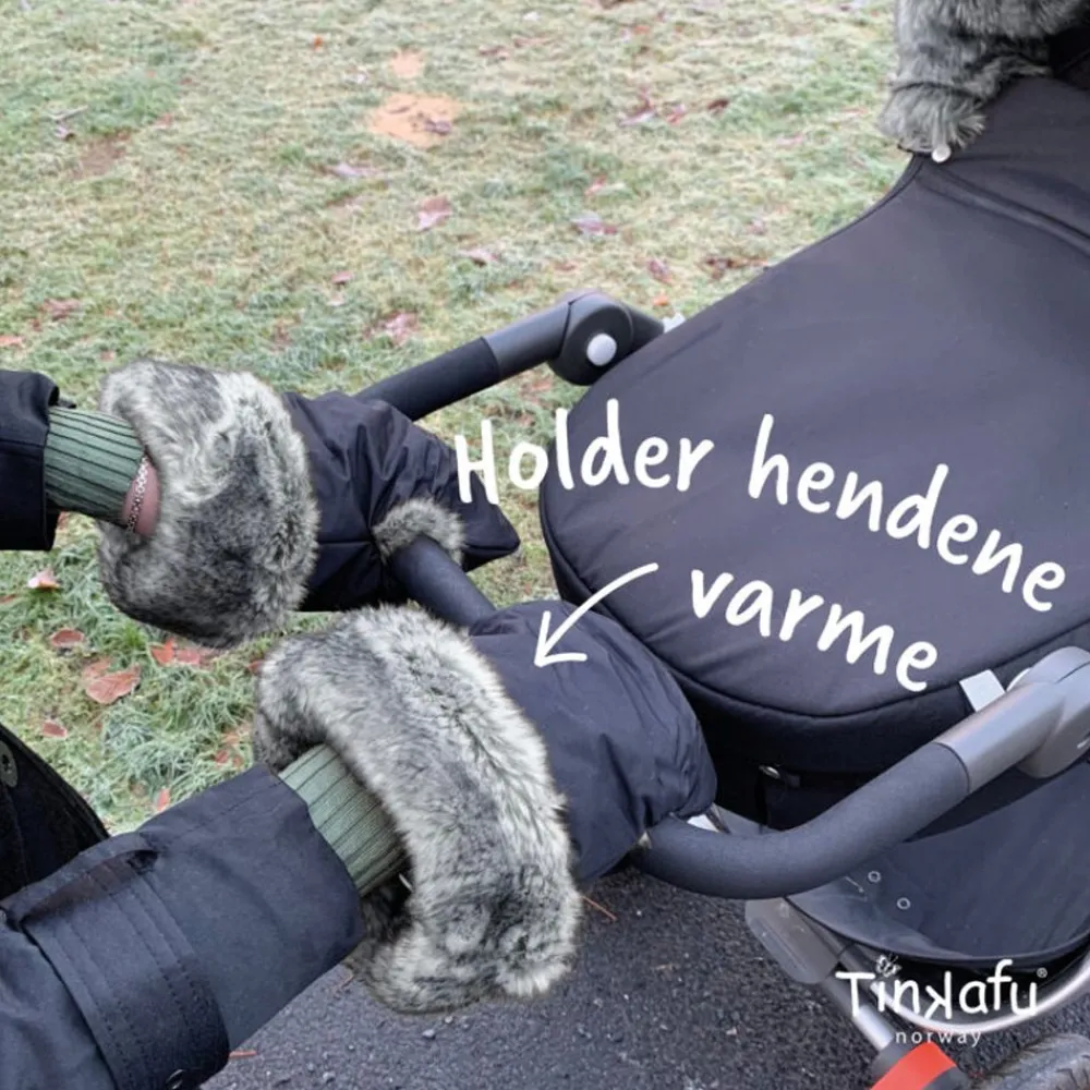 Tinkafu Vognvotter, , , Zipper, Fake fùr, Silver Grey Clearance