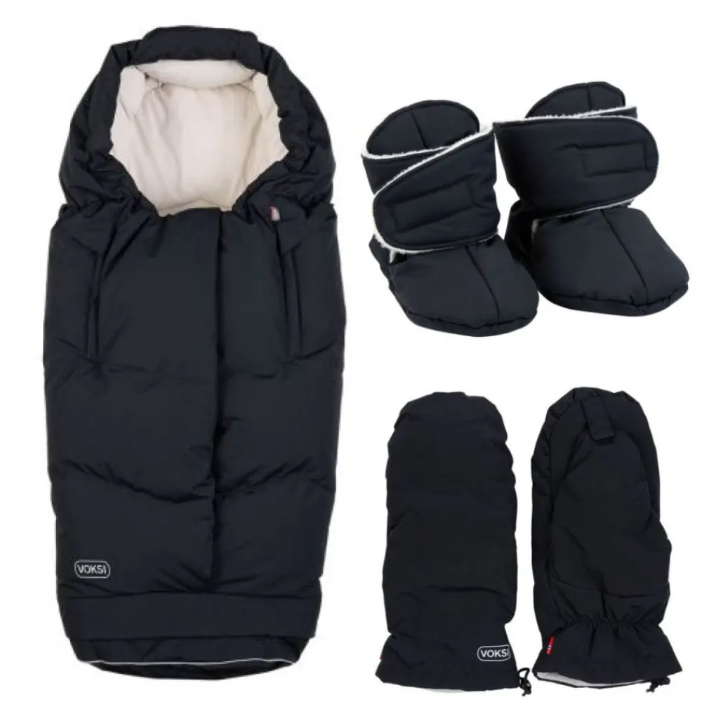Voksi Vinterpakke, City North, Vognvotter og Baby Booties, Black Online