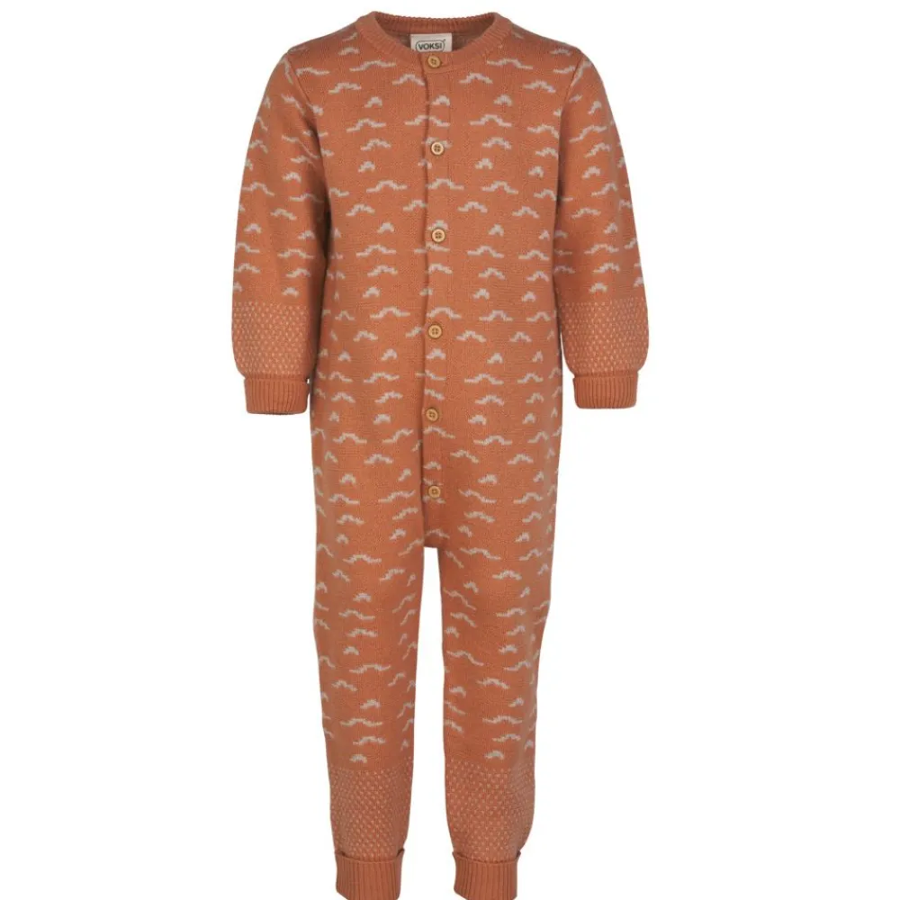 Voksi ® Wool, Merinoull Jumpsuit Jacquard, Sandstone Peach Best