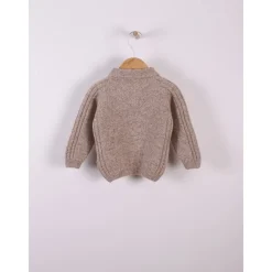 Wedoble Genser m/knepp, Merinoull, Mørk Beige Online