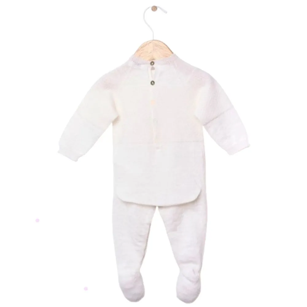 Wedoble Heldress m/fot, Merinoull, Hvit New